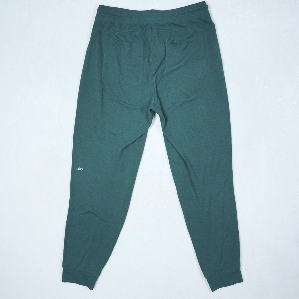 Alo Yoga Mens Co-Op Knit Joggers Forest Green Drawstring Sweatpants Large - READ